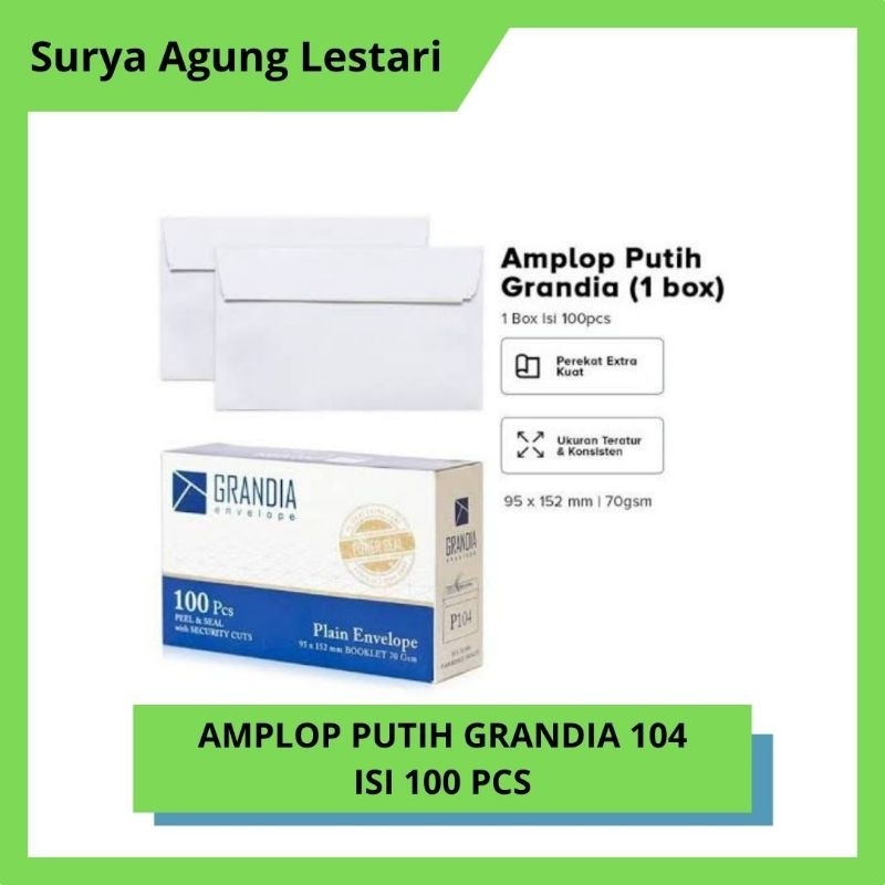 

Amplop Putih Grandia 104 Isi 100 Pcs