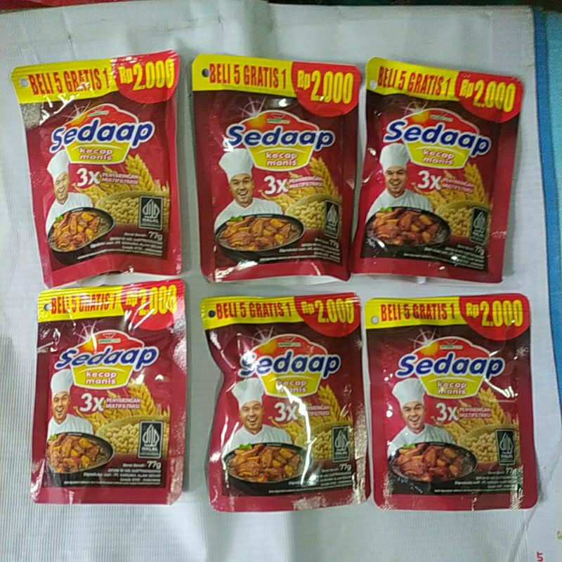 

Kecap sedaap 63ml, isi 5 sachet
