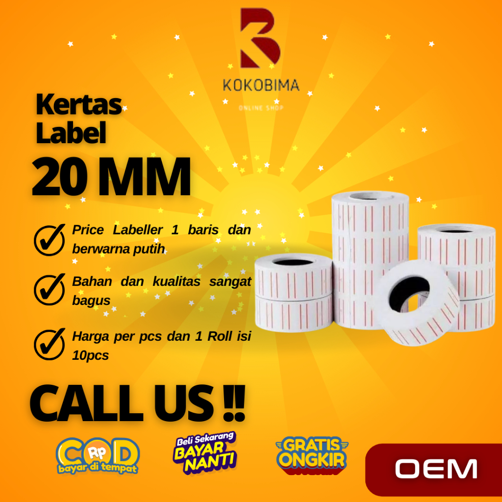 

[Termurah] Label Harga Price Labeler 20mm (1 Baris)