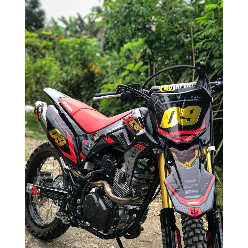 DECAL STIKER CRF 150  FULL BODY CUSTOM KOMBINASI GOLD