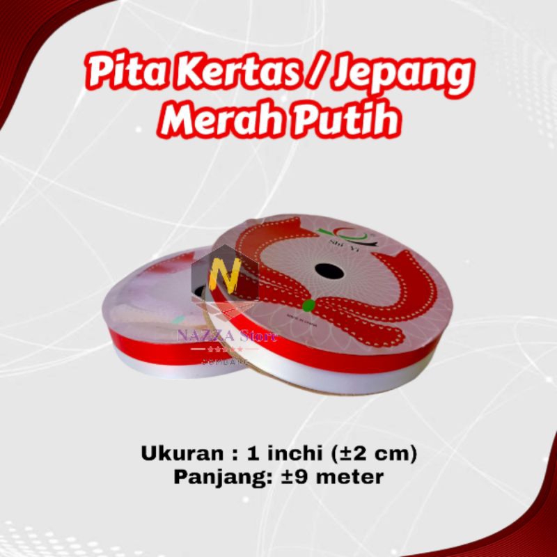 

Pita Kertas Jepang Merah Putih 1 inchi