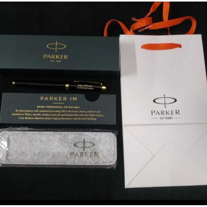 

ORIGINAL Bulpoint Parker IM Black Gold Trim RB Free Grafir Nama/Logo