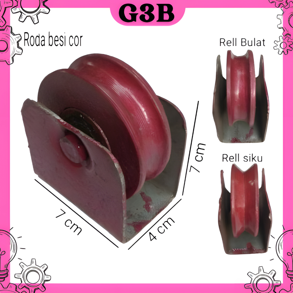 Roda pagar besi cor 7cm besi cor Berkualitas