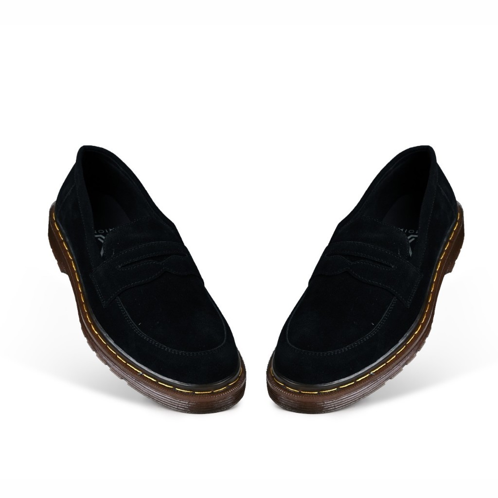Rionz Xabi Black - Sepatu Formal Pria Pantofel Loafer Hitam Kantor Kuliah Pesta Kondangan Kerja Guru