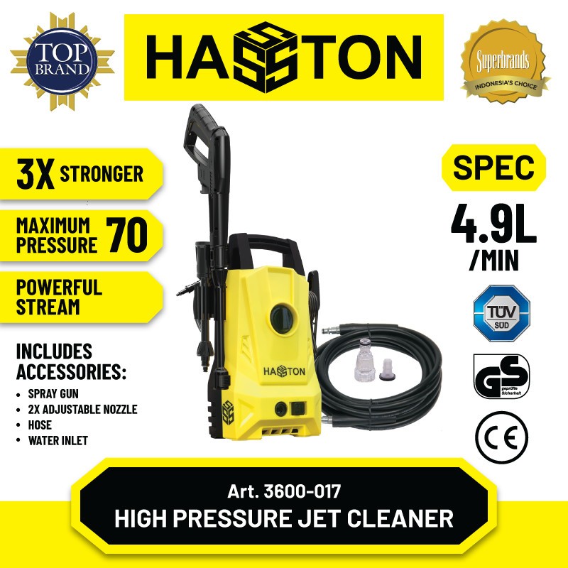 HASSTON -  Jet Cleaner (washer) High Pressure / Mesin Cuci Mobil/HIGH PRESSURE WASHER (3600-0XX)