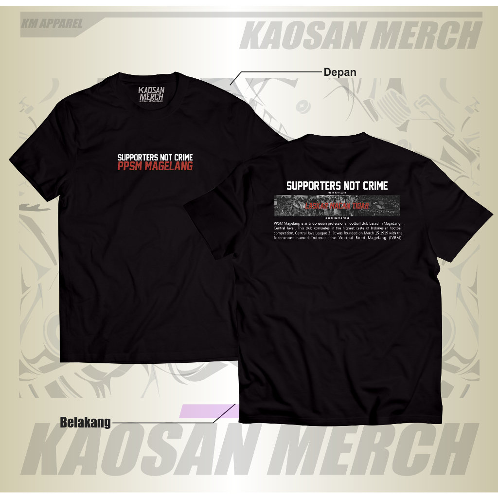 Kaos Suporter PPSM Tshirt PPSM Magelang Football  Printing DTF Premium 100% Cotton combed