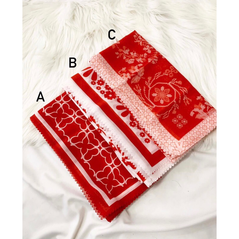 Gebya scarf- jilbab merah putih standar- jilbab merah