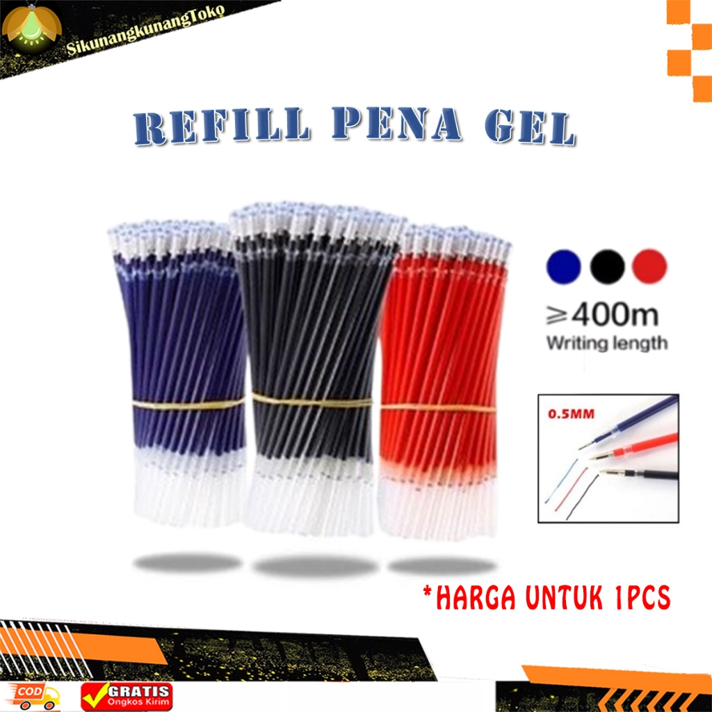 

(SKN) 2 PCS Refil Pena Gel Isi Ulang Tinta Pena Murah Produk Import