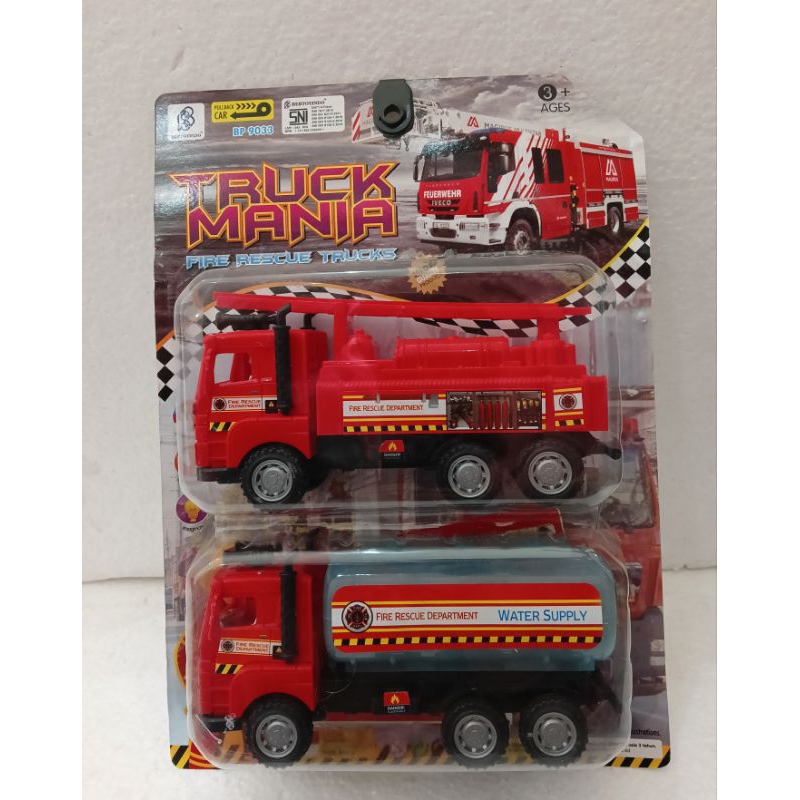 Mainan Truck Mania Fire RescueTrucks PullBack BP 9033