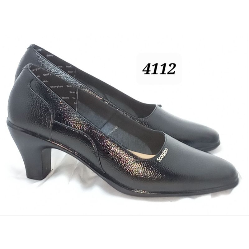 Sepatu Scorpion - 4112 Sepatu Kulit Pantofel Wanita Hak 7cm