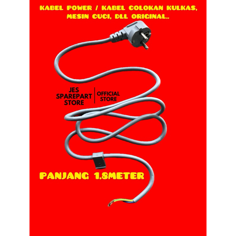 RK KABEL POWER / KABEL COLOKAN KULKAS, MESIN CUCI, DLL ORIGINAL..