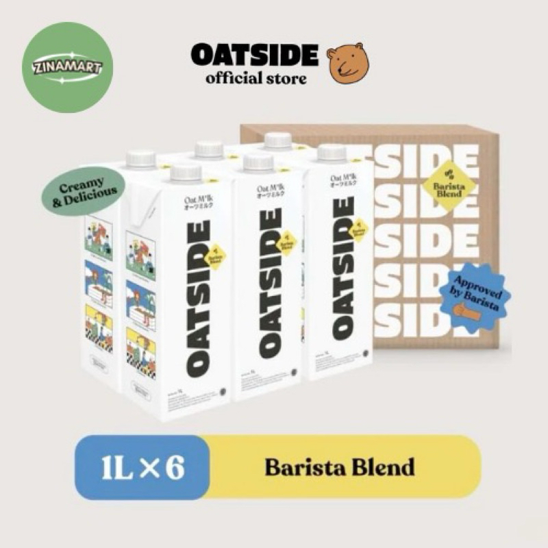 

Susu Oatside 1 liter 1 dus isi 6pcs | Susu Oatside 1 liter | Susu Oatside Barista Blend | Susu Oatside Oatmilk (Instant & Sameday Only)