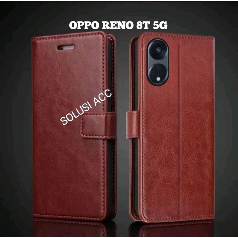 CASE HP OPPO RENO 8T 5G CPH2505 FLIP COVER WALLET SARUNG HP CASING DOMPET RENO 8T 5G