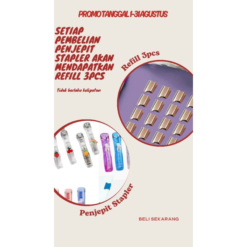 

Penjepit Kertas Otomatis / Paper Clipper Portable / Stapler Staples clip / Binder Clip / Stepler