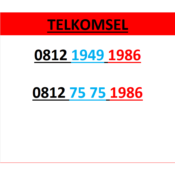 Nomor cantik telkomsel simpati 4g 5g seri tahun 1986 r455