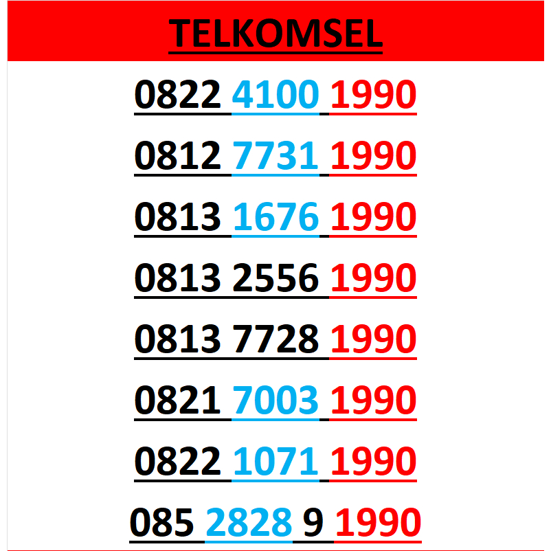 Nomor cantik telkomsel simpati 4g 5g seri tahun 1990 r220