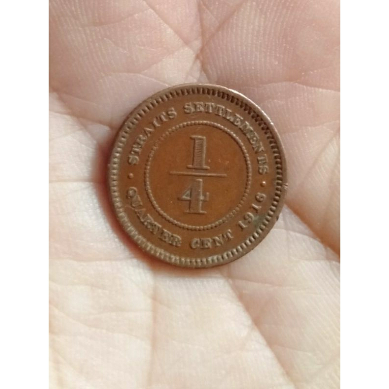koin 1/4 sen quarter cent straits settlement