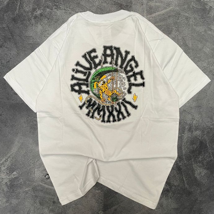 BAJU DISTRO PUTIH MOTIF MARSUPILAMI TANGAN PENDEK / KAOS PUTIH DISTRO COWOK / KAOS DISTRO PREMIUM / 