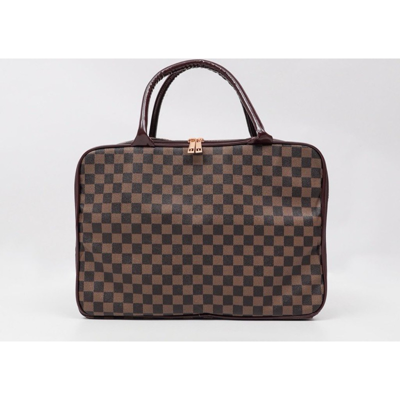 PREMIUM BROWN BOXES TRAVEL BAG - TAS KOPER WATERPROFF MOTIF COKLAT MURAH| KUALITAS BAGUS