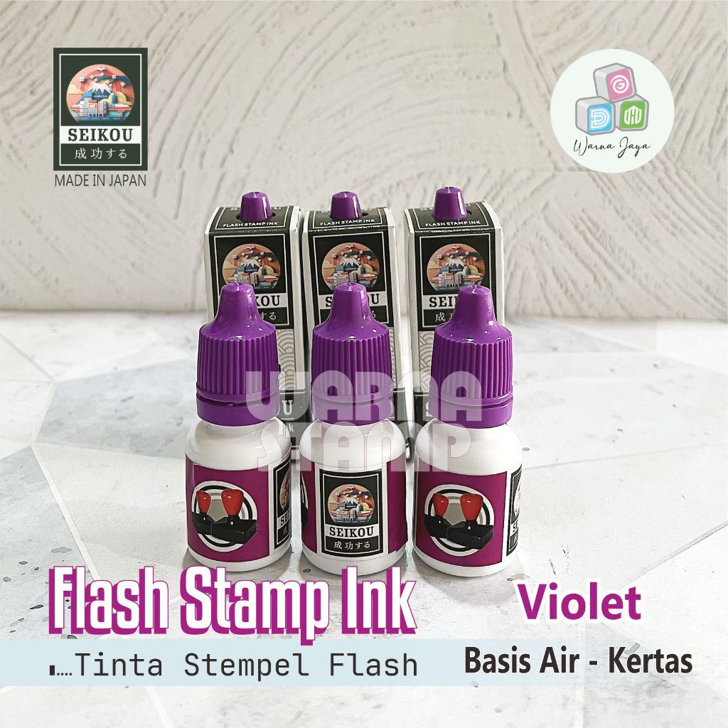 

TINTA STEMPEL FLASH IMPORT MERK SEIKOU 10 ML / TINTA STEMPEL FLASH REFILL WARNA UNGU VIOLET / PEMAKAIAN DI ATAS KERTAS SAJA