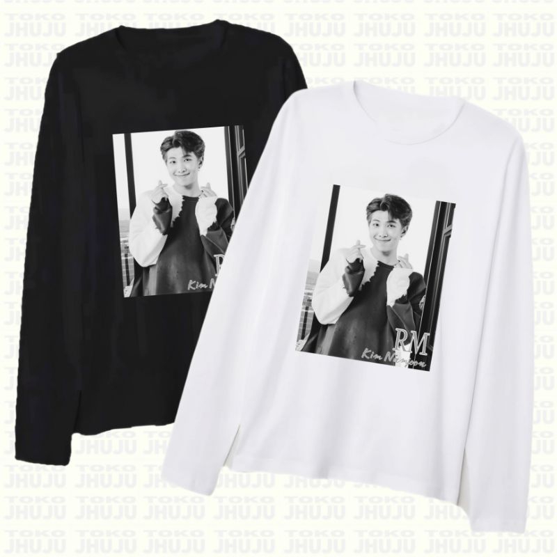 KAOS LENGAN PANJANG Sablon RM Bangtan Kim Namjoon Foto BW
