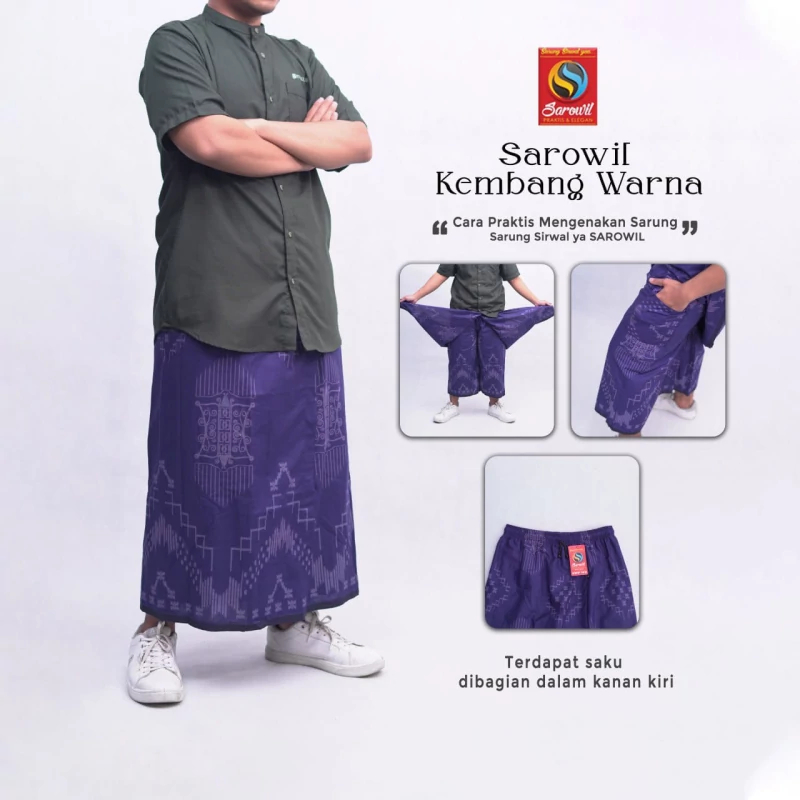 SARUNG CELANA SAROWIL PREMIUM DEWASA MOTIF KEMBANG