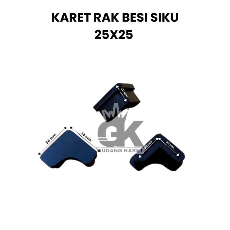 Karet Rak Besi Siku 25x25/ Karet Besi siku/Karet rak siku/Karet Siku