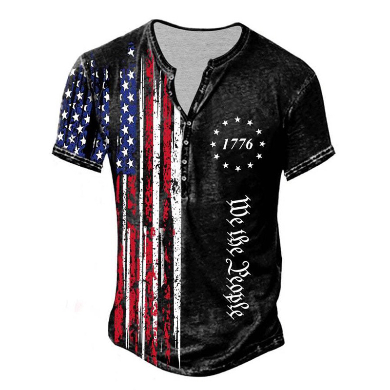 NO - Kaos Lengan Pendek Style Kancing Panjang 1776 Distro / Kaos Style Casual / Kaos V Neck Kancing 