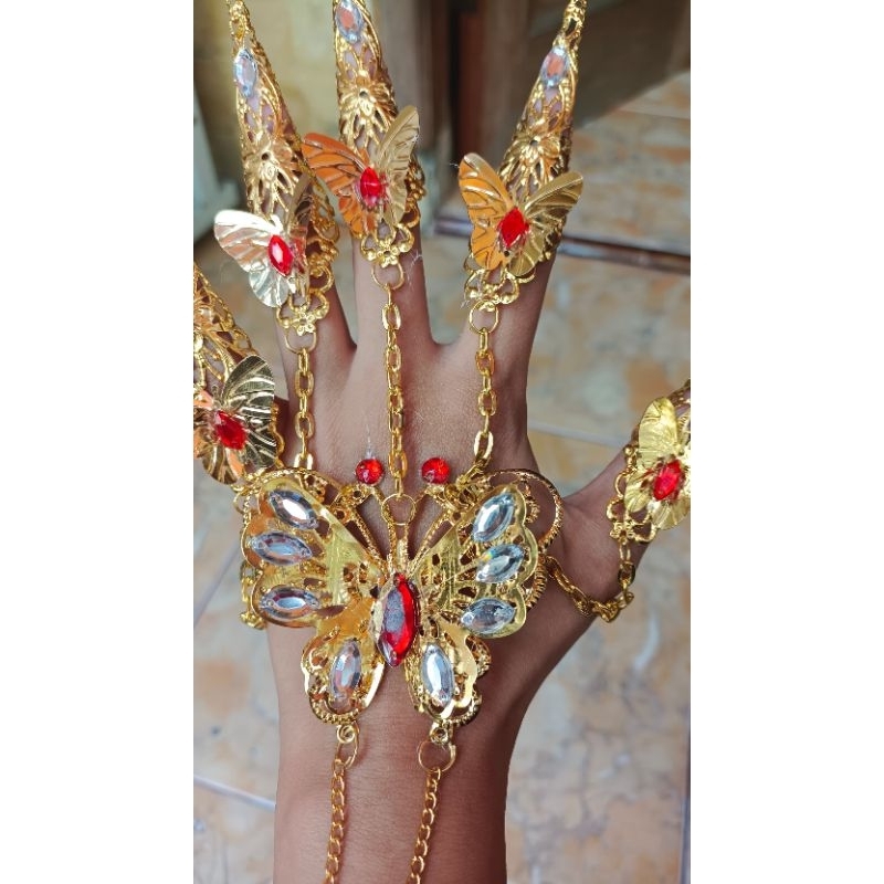 gelang kuku India gelang cincin Hiasan kuku modern kuku pengantin