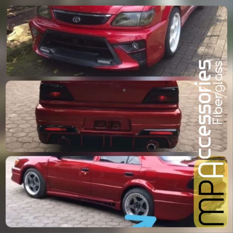 Fullset bodykit  Toyota soluna thn1997-2003 type GLI dan XLI fullbumper depan samping(sideskirt) dan