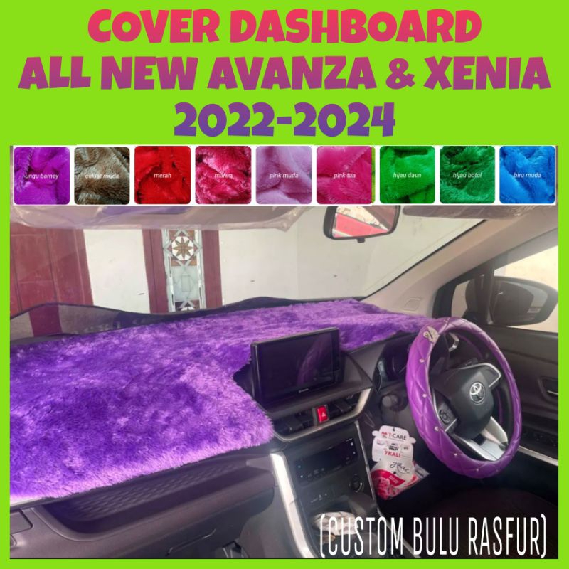 Cover Dashboard Mobil Avanza Veloz & Xenia Terbaru  2022-2024, Custom Bulu Rasfur, Alas Pelindung Da