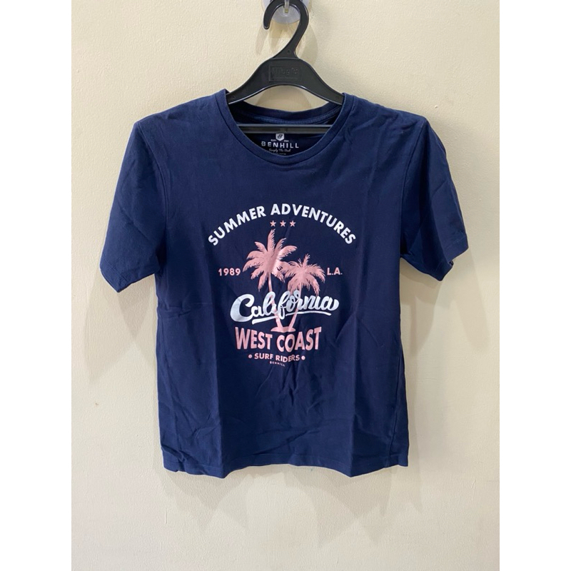 (preloved) kaos atasan wanita summer adventure benhill navy