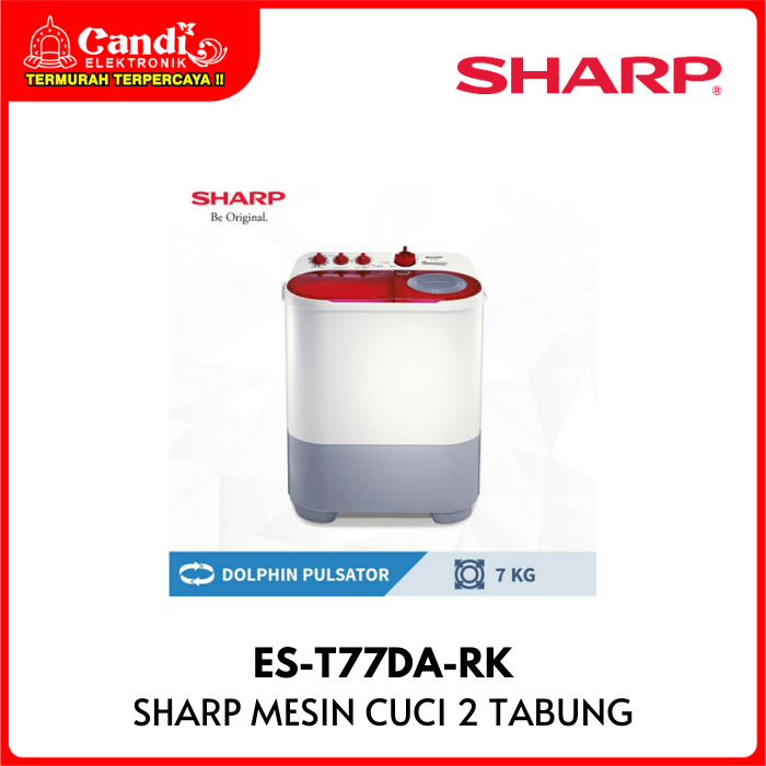 SHARP MESIN CUCI ES-T77DA-RK 7 KG TWIN TUB 2 TABUNG EST77DARK ES T77-DA RK