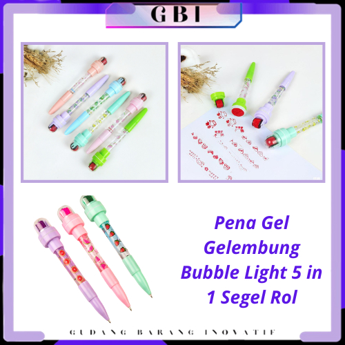 

GBI Pena Gel Gelembung Bubble Light 5 in 1 Segel Rol Cahaya Segel Anak-Anak Bolpoint Kreatif Ajaib Pulpen Multi Fungsi Roller Seal Anak Sihir Kreatif Pulpen Pena Hadiah Sekolah