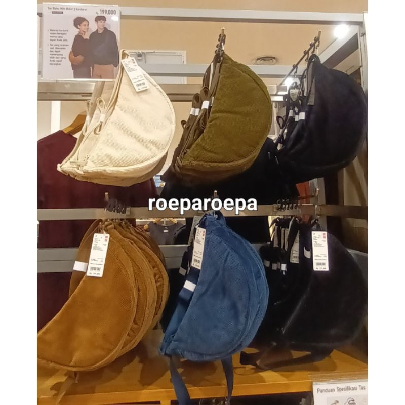 Tas Bahu Mini Bulat Korduroi Uniqlo| Round Mini Shoulder bag Corduroy
