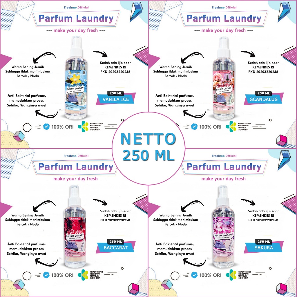 Parfum Laundry Sakura Tahan Lama Spray Siap Pakai, Parfum Loundry Sakura, Pengharum Laundry Sakura, 