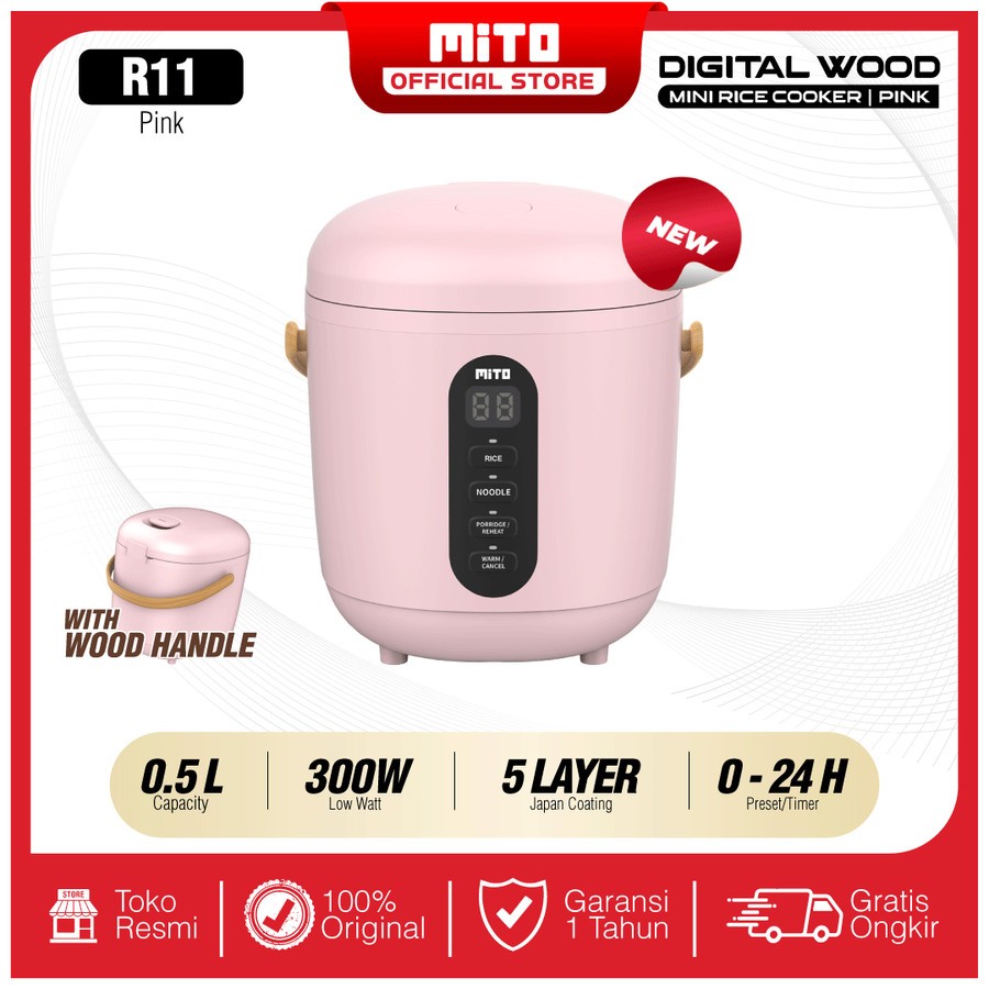 MITOCHIBA MINI RICE COOKER 0,5 LITER | RICE COOKER | MEJIKOM | MAGIC WARMER | PORTABLE | KADO | KADO