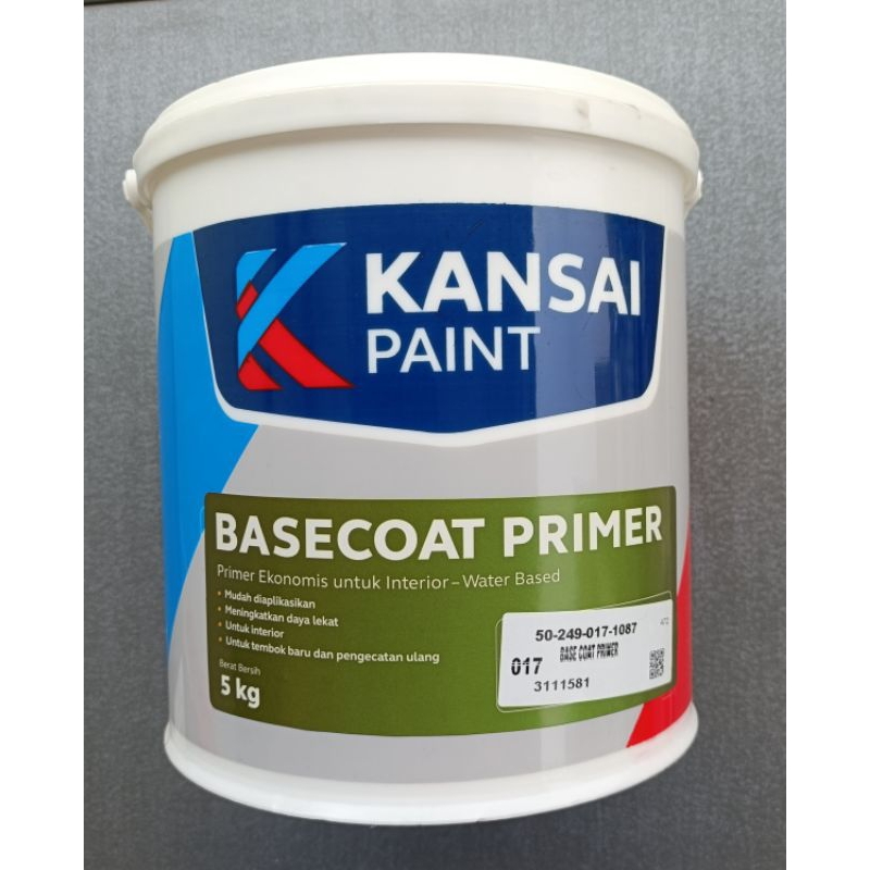 Base Coat Primer Galon 5 kg Cat Dasar Tembok Ekonomis Interior Exterior  Kansai Paint