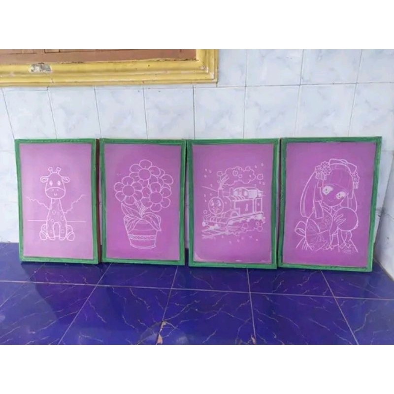 scren sablon + jasa afdruk gambar untuk sterofom / gabus lukis mainan anak