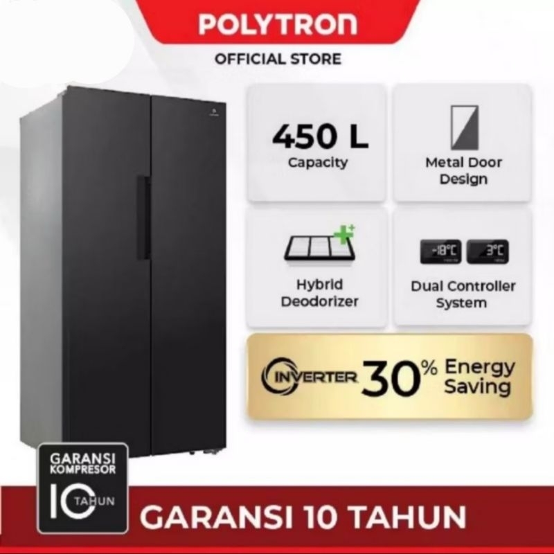 Kulkas Polytron 2 pintu/ Kulkas Polytron side by side PRS 451