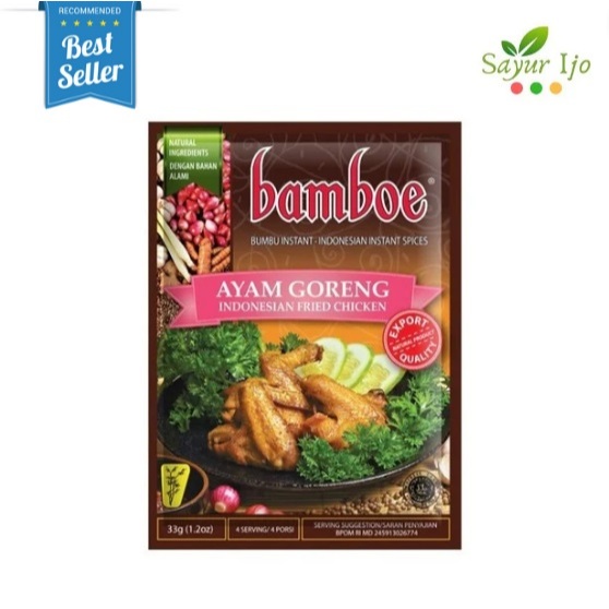 

BAMBOE Bumbu Ayam Goreng 33 Gram / Pack Spices Mix For Indonesian Fried Chicken Rempah Masak Instant