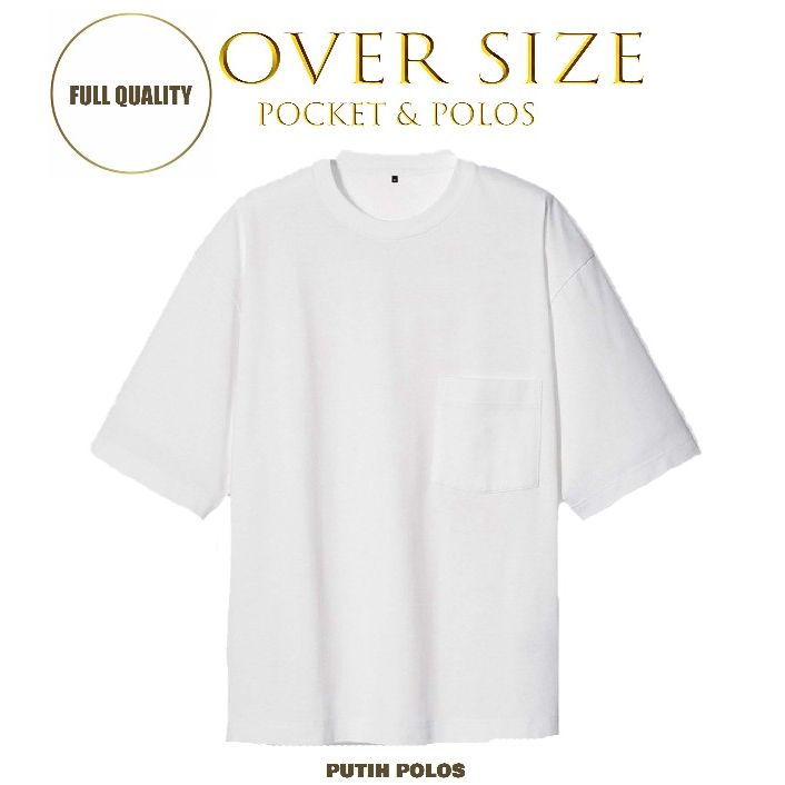 Kaos Oversize Pria Putih Polos | Kaos Polos Oversize Pria Pocket | Kaos Pria Oversize Polos Putih
