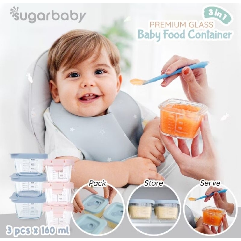 SUGAR BABY | SUGAR BABY PREMIUM GLASS BABY FOOD CONTAINER | CONTAINER KACA AWET MURAH