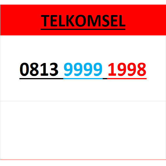 Nomor cantik simpati 4g 5g seri tahun 1998 0B13 9999 1998 r7000