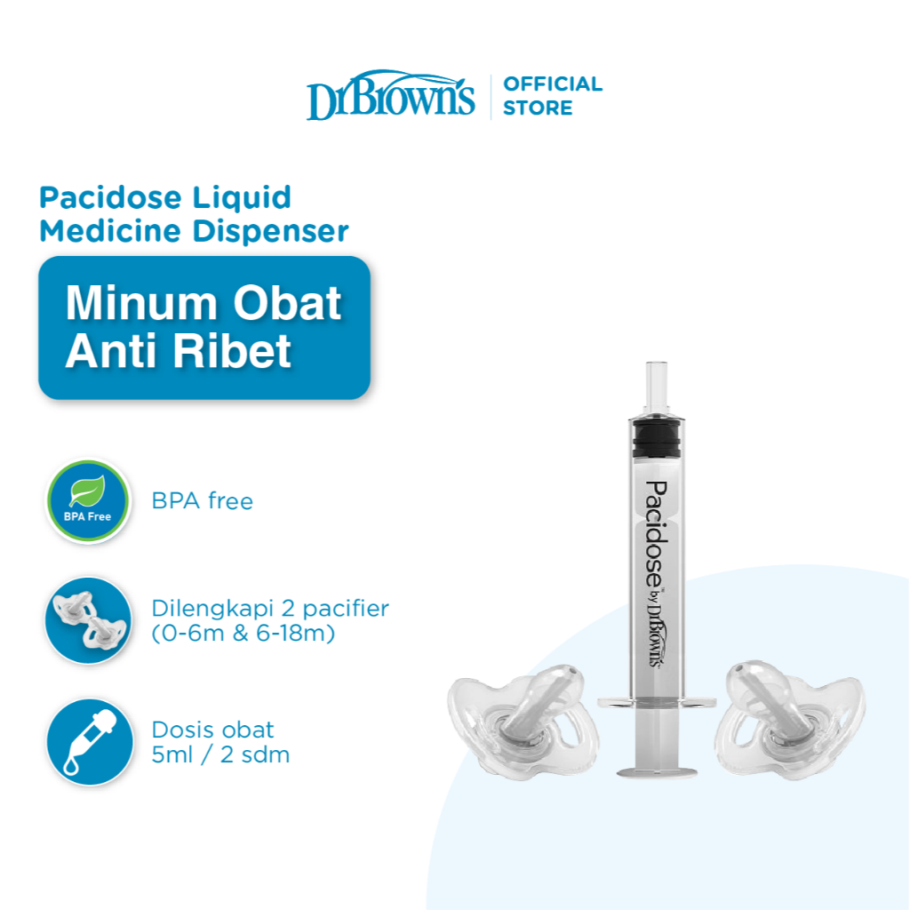 Dr. Brown's Pacidose Liquid Medicine Dispenser, Combo Pack - Stage 1 & Stage 2 Pacifier / Pipet Obat