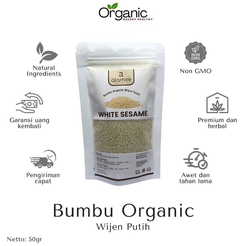 

Bumbu Bubuk Wijen Putih White Sesame Seed Herbal Healthy Bumbu Dapur Masak Rempah