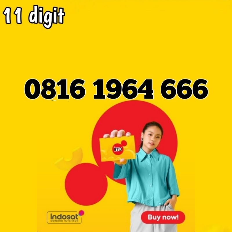 Kartu perdana Indosat nomor cantik 816 1964 666