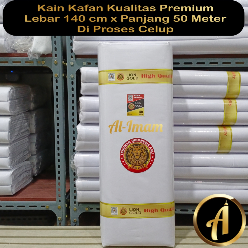 Kain Kafan 1 Roll Kualitas Premium Lebar 140 cm x Panjang 50 meter Lion Gold