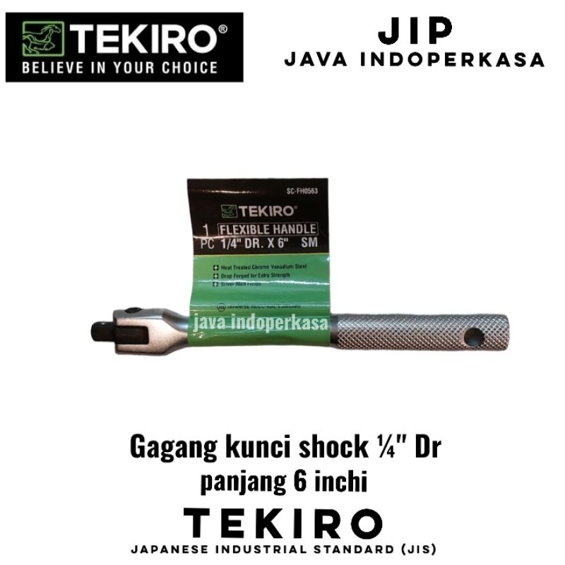 TEKIRO SC-FH0563 FLEXIBLE HANDLE 1/4" DR gagang kunci shock 1/4" panjang 6 inch model fleksibel