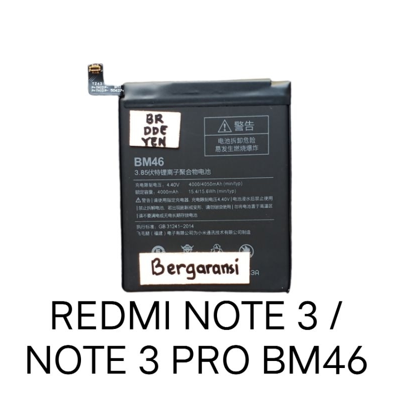 BATERAI UNTUK XIAOMI REDMI NOTE 3 / NOTE 3 PRO BATRE BATERE BATREI BATEREI BATTERY BATRAI BATRAY BAT